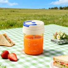 一键式自动电动搅拌杯，使用2节AAA电池供电，适用于水、咖啡、奶粉等饮品，非常适合制作热巧克力、可可、牛奶、拿铁、咖啡和蛋白粉，便携式自动搅拌蛋白粉摇摇杯，玻璃材质设计 - 彩色 - 查看 2