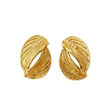 Exaggerated Rhinestone Metal Leaf Stud Earrings, European And American Fashion Unique Design Elegant Earrings For Women - Gold - View 10