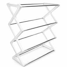 Zapatera Organizadora de 4 Niveles, Estante Plegable para Zapatos, Ahorra Espacio, Organizador Multiusos para Hogar - Ver 6