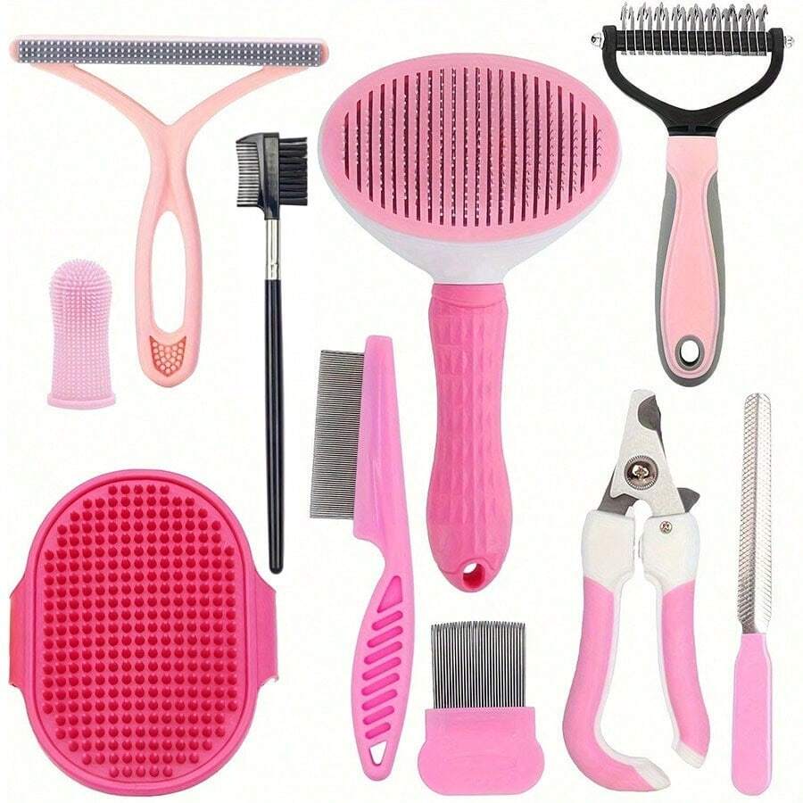 This Brand New Pet Grooming And Cleaning Set Is Suitable For Cats And Dogs: Including Self-Cleaning Brush, Nail Clippers, Comb, Deshedding Brush, And Toothbrush, To Keep Your Beloved Pets Clean, Healthy And Happy. This Is An Essential Pet Grooming And Cleaning Set. - Nhiều màu - Xem 1
