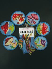 6pcs/Box Fruit Cross Stitch Coaster Handmade Set, Diamond Painting Art Coaster Set, DIY Beverage Coaster Diamond Art Coaster Kit, Diamond Painting Kit - Cross-stitch Coasters - View 7