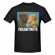 Men's T-Shirt Freakynite Parody Brainrot Joke Meme Vintage Cotton T-Shirt Short Sleeve T-Shirt Round Neck Clothing Plus Size - 黑色 - 查看 7