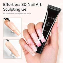 NEUZOJIT  Solid Nail Glue Gel, Super Strong&Long Lasting Soft Gel Nail Tips Glue For Acrylic Fake Nails, 3D Christmas Nail Art,Nail Gem,Soak Off UV&LED Lamp Needed,Christmas Home DIY&Salon - Nail Gel - 查看 3