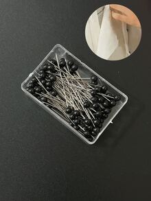 100pcs Beaded Sewing Needles Set, 4.1cm Straight Pearlescent Needles, Multi-Color Options, Portable Sewing Tool Suitable For Clothing Making, Patchwork, Doll Making, Suitable For Sewing Beginners, Home DIY Enthusiasts, Students Handicraft - Pearl Needle Box Packaging - View 5