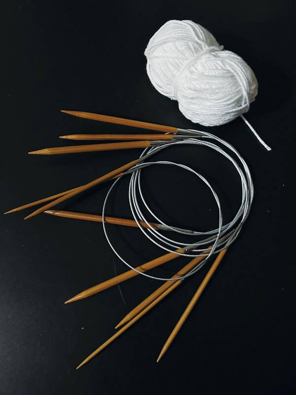 80cm Circular Knitting Needles, Sizes 3mm, 3.5mm, 4mm, 4.5mm, 5mm, 5.5mm, 6mm, 6.5mm, 7mm, Steel Circular Needles With Flexible Cable, Suitable For Large Blanket Knitting Projects, Arthritis Hands