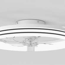 Ventilador de Techo con Luz, Acrílico Blanco en Forma de Anillo, Moderno y Silencioso para Sala y Dormitorio - Estrella - Ver 1