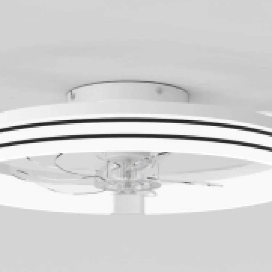 Ventilador de Techo con Luz, Acrílico Blanco en Forma de Anillo, Moderno y Silencioso para Sala y Dormitorio - Estrella - Ver 1