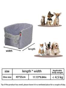 1pc Pet Car Seat For Dog And Cat, Center Console Dog Booster Seat With Protection Seat Belt And Soft Cushion - Multicolor - View 6