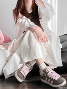 Giày thể thao cổ thấp adidas Grand Court Base 00s Classic Comfort Thin-Soled Durable màu nâu hồng, unisex. - màu nâu hồng - Xem 5