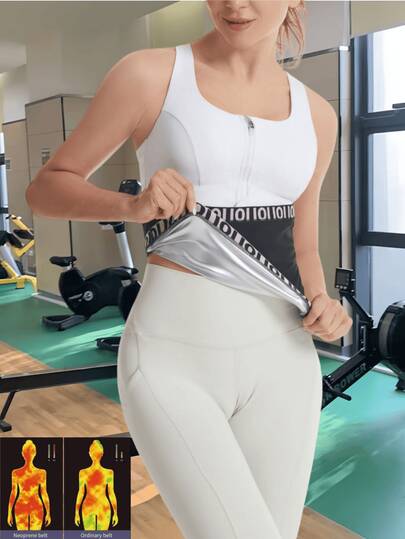 1件装女士粉色字母束腰带，增强排汗运动腰部塑形带，瑜伽腰部训练器，桑拿腰带，用于收腹