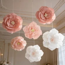 12-Piece Paper Flower Bouquet Set, Featuring Crepe Paper Decorations, Suitable For Engagement Parties, Wedding Parties, Bridal Showers, Birthday Parties, Wall Decorations, Mother's Day, Holiday Outdoor And Indoor Decorations, Wedding Decorations, Bedroom, Bathroom, Window Sill, Front Door, Patio, And Commercial Space Decorations. - A - Xem 3