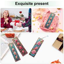 3pcs Diamond Painting Kits With Pendant Bookmarks, Flower Pattern, Acrylic Material, Includes Irregular Diamond Mosaic Art, Suitable For Home, Office, School, Thanksgiving Gift - View 8