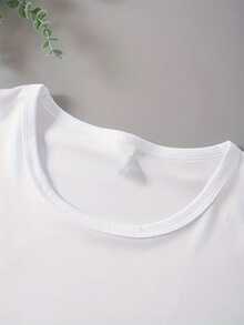 Mothers Day Women T Shirt Mama With Daisy Flowers Print Short Sleeve Round Neck Casual Top For Motherhood 220g - trắng - Xem 3