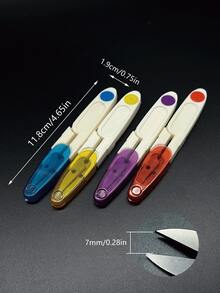 4件套彩色线剪套装，带安全套，适用于刺绣、十字绣和布料裁剪，适合亲子手工和学校项目 - 附蓋紗剪 - 查看 7