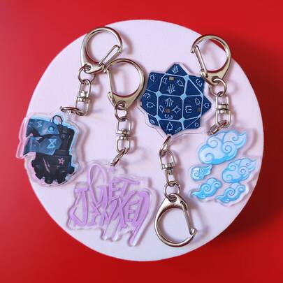 游戏动漫 Arcane：JINX“LOL”亚克力钥匙扣系列可爱卡通钥匙扣包包配件手机挂件汽车装饰品。