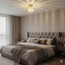 1 đèn âm trần pha lê sang trọng hiện đại, kiểu dáng tròn sáng tạo, sử dụng bóng đèn E27, thích hợp cho phòng ngủ, phòng khách, tiền sảnh, hành lang và tủ quần áo (không bao gồm bóng đèn). - Nhiều màu - Xem 5