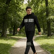 Men's Tracksuit: Hoodie And Tracksuit Bottoms - 黑色 - 查看 4