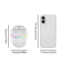 1台220毫升香薰机，带USB加湿器，适用于卧室、客厅、办公桌、车载加湿器，幸运彩色车载香薰机，氛围灯加湿器，带USB喷雾器，香薰喷雾 - 彩色 - 查看 11