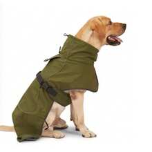 1pc Dog Raincoat - Waterproof & Windproof Dog Jacket, Adjustable Dog Coat For Rainy Days In Winter With Reflective Strips - Army Green - View 1