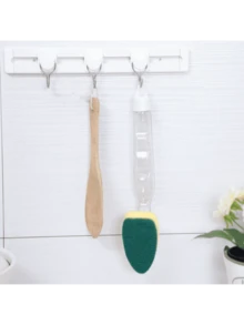 Heavy Duty Dish Scrubber, Non-Scratch Kitchen Sink Sponge, Detachable Handle Dishwashing Brush With Liquid Soap Dispenser, Strong Cleaning Scrub Brush - Multicolor - View 6