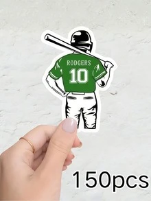 1/10/25/50/100/150pcs Customized Baseball Stickers, Can Print Logo/Text/Phone Number/Email - Asymmetrical Shape, Suitable For Home And Office Decor Stickers, Sports Labels, Business Branding, Custom Name, Custom Decorative Stickers, Holiday Decor, Invitation Seals, Candy Box Labels, Guest Favors, Birthday Gift Stickers, Gifts For Boyfriend, Anniversary Gift Stickers, Gifts For Girlfriend - Multicolor - View 22