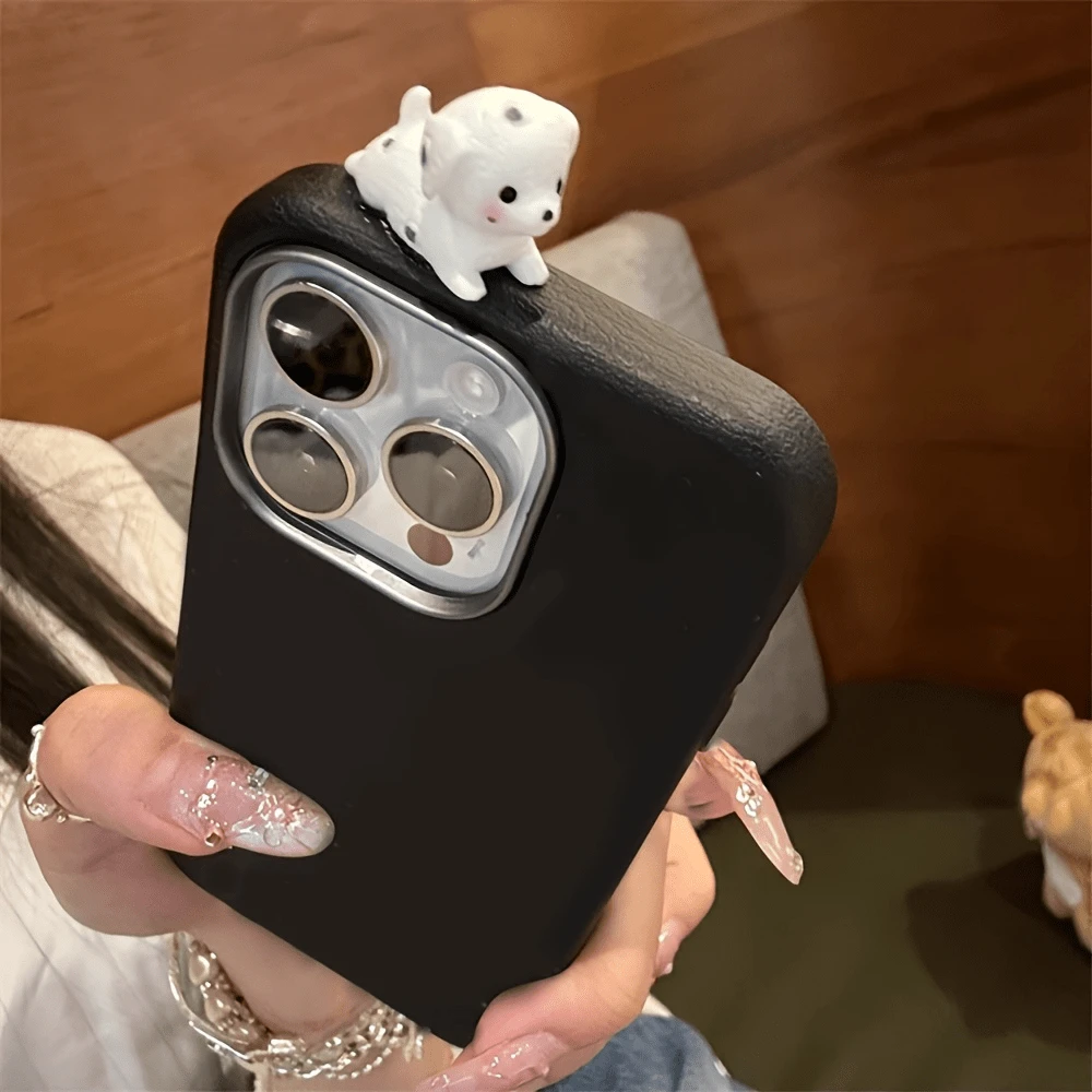 1个时尚可爱3D猫咪设计PU皮革手机壳，防滑柔软触感保护套，时尚少女风防摔壳，兼容 17/17 Air/17 Pro/17 Pro Max/I16/15/14等型号