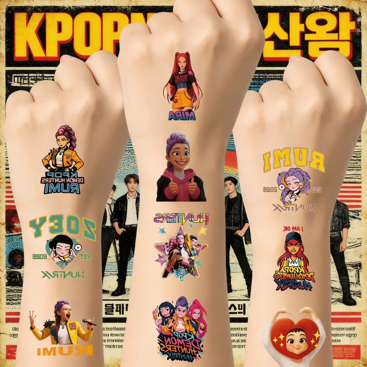 80pcs/4packs K-Pop Witch Girl Group Y2K Style Stickers, Cute Cartoon Vinyl Stickers Suitable For Water Bottles [Random Styles] - Multicolor - View 1