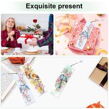 3pcs Diamond Painting Bookmarks - Peacock, Bird Series Patterns, Acrylic Material With Special Shaped Gems Pendant, For Home Office Supplies Reading, Hobbyist Gifts - View 8