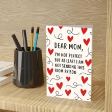 1 Cute "Mom" Greeting Card | Perfect For Mother's Day, Housewarming, Birthday Celebrations, And Warm Family Greeting Cards, Made Of Paper Material - Multicolor - View 7