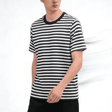 Men's Striped T-Shirt - Light Grey - View 4