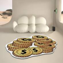 1 块独家定制美元钞票图案地毯，招财进宝地毯，1 盒时尚美元主题多功能地毯，适用于客厅、卧室、入口、厨房、浴室、游戏室、书房 - 可清洗且防滑 - 彩色 - 查看 10