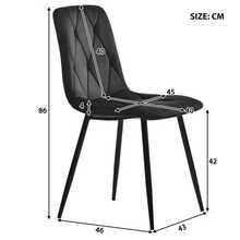 Dining Chair Set, Dining Chair Set (5 Pieces), Modern And Minimalist Round Marble Dining Chair Set, Gold Metal Table Legs + 4 Ergonomic Velvet Dining Chairs, Black Dining Chairs - Black - View 8