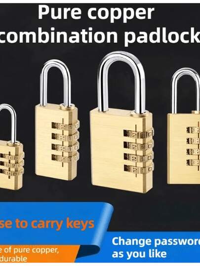 1 pieza Maleta en miniatura de material de latón con 4 ruedas y cerradura con contraseña, gabinete de almacenamiento de equipaje de aduana con cerradura de dial de contraseña