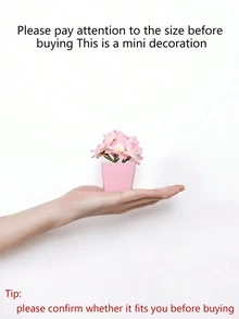 1pc/3pcs Artificial Mini Potted Plants Set - Modern Home Decor Plastic Greenery Display, Suitable For Valentine's Day, Proposal Party, Desktop Ornament, Valentine Day, Gift Gifts Birthday Graduation,Garden Decor,Outdoor Plant,Gardening,Fake Flowers - Multicolor - Peach Blossom Combination - View 4