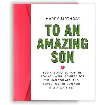 1pc Single Thank You Card For A Birthday, Expressing Heartfelt Wishes From Parents To Their Adult Son, Making It A Thoughtful Present For His Special Day
