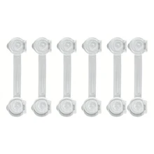 2/4/6/8/10/12pcs Transparent Child Safety Locks - Adjustable Drawer Cabinet Door Fridge Locks, No Drilling Required, Anti-Theft Design, Multi-Angle Flexible, 145mm Length, Plastic Material, Non-Destructive Installation, Furniture Protection, Modern Safety Locks - Clear - View 18