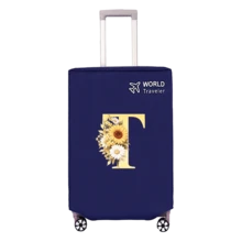 1pc Non-Stretch Non-Woven Fabric Luggage Protective Cover Suitable For 20-30 Inch Trolley Case, Anti-Scratch Luggage Protector, Travel Accessory With Sunflower & Letter Pattern, Back To School Essential - Blue - View 21