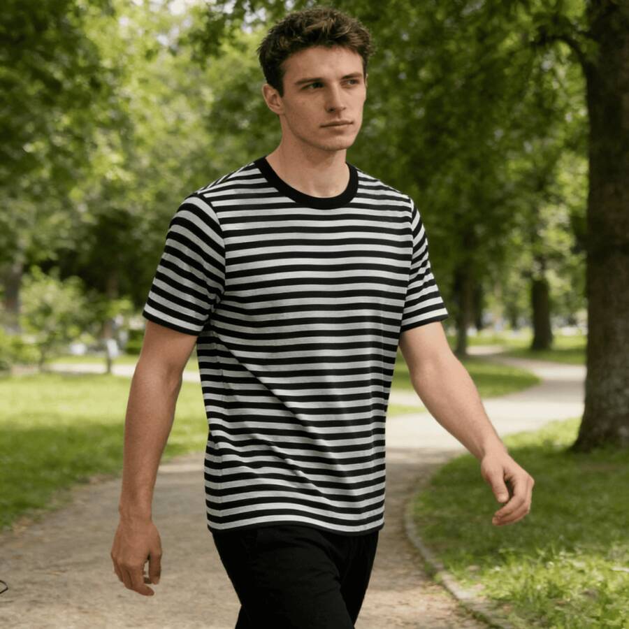 Camiseta de rayas para hombre