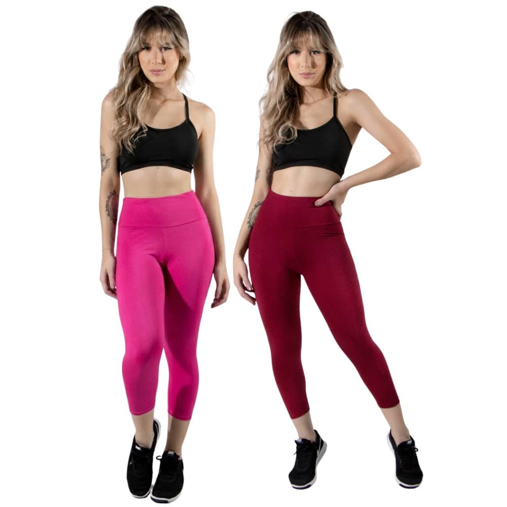 Set Of 2 Capri Leggings, Comfortable Fitness Style, Shaping, High Waist, Supportive - 紫丁香色 - 查看 1