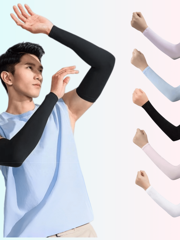 1 双男女通用防滑压缩臂套，弹性透气运动臂套，适合篮球、骑行、健身和日常使用