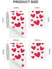 1 Roll Heart Pattern Toilet Paper, Household Toilet Paper, Heart Printed Toilet Paper, Novelty Gift, Household Cleaning Supplies, Party Supplies, Holiday Gift - Love - View 3