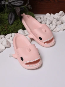 2026 女士夏季新款粉色鲨鱼拖鞋，可爱户外穿搭，加厚柔软舒适，居家浴室拖鞋，轻便舒适，大码可选，情侣款 - 粉色 - 查看 6