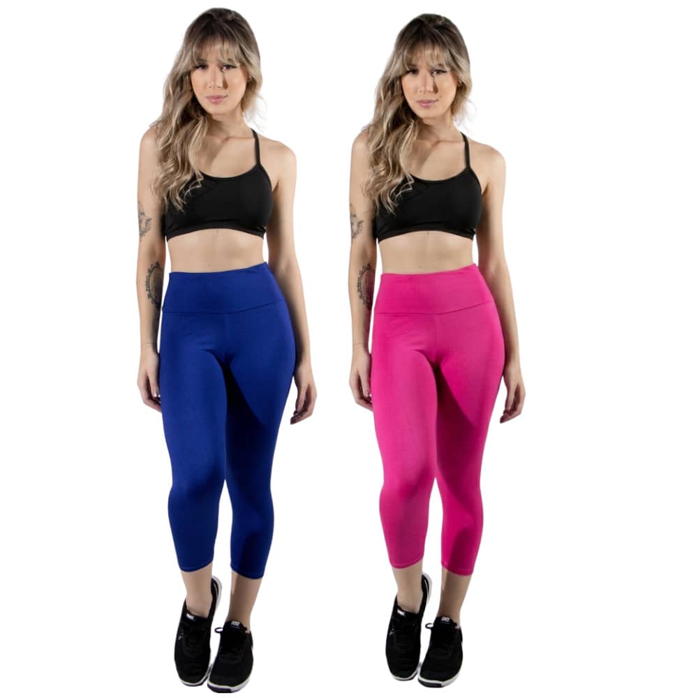Set Of 2 Capri Leggings, Comfortable Fitness Style, Shaping, High Waist, Supportive - 薑色 - 查看 1