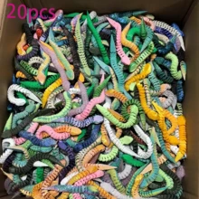 1/5/10/20 piezas Mini Serpiente Víbora 3D impresa, (Los colores y estilos del producto no se limitan a los que se muestran en la imagen) Serpiente Víbora de arte moderno de color y estilo aleatorio, modelo de juguete con articulaciones móviles y decorativa de gema - Multicolor - Ver 10