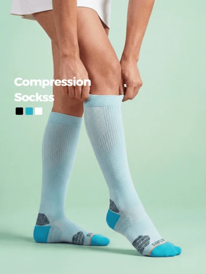 1 Đôi tất nén nhiều màu, tất nén bắp chân hỗ trợ tuần hoàn máu, cải thiện lưu thông máu, giảm đau bắp chân, giảm sưng chân, thiết kế lưới thoáng khí, ôm sát, êm ái, độ đàn hồi cao, thoải mái, phù hợp cho chạy bộ, leo núi, thể thao ngoài trời, mặc hàng ngày, văn phòng, đi bộ, du lịch, cho con bú, bà bầu, món quà tuyệt vời.