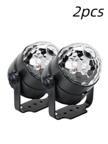 RGB Crystal Magic Ball LED Disco Light - 7 Modes Remote Control Stage Lamp, Suitable For Home Party, KTV, Wedding, Room Decoration, Etc. - Black - View 12