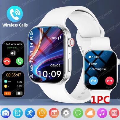 ساعة ذكية بسوار من السيليكون موديل 2026 للرجال والنساء، سعة البطارية 180 مللي أمبير، إمكانية الاتصال والرد، عداد الخطوات، تتبع السعرات الحرارية، أوضاع رياضية متعددة، تنبيهات المكالمات الواردة والرسائل، شاشة لمس كاملة متوافقة مع أندرويد وآي أو إس، هدية أنيقة