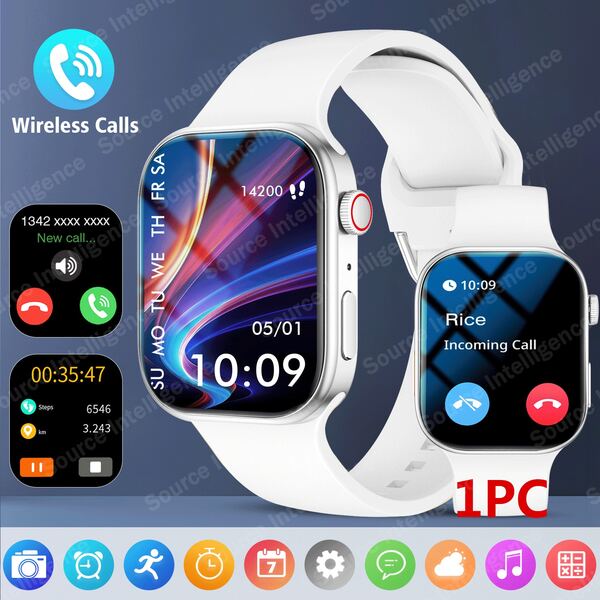 2026 Neue Smartwatch mit Silikonarmband für Damen und Herren, 180mAh Batteriekapazität, Anruf Wählen/Annehmen, Schrittzähler, Kalorienerfassung, Multi-Sport Modi, Anrufe/Nachrichten Benachrichtigungen, Touchscreen für Android/iOS, elegantes Geschenk