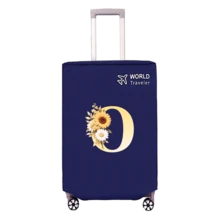 1pc Non-Stretch Non-Woven Fabric Luggage Protective Cover Suitable For 20-30 Inch Trolley Case, Anti-Scratch Luggage Protector, Travel Accessory With Sunflower & Letter Pattern, Back To School Essential - Blue - View 22