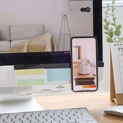 1 Stück Monitorständer Schreibtischorganizer, Memo-Board, Haftnotizhalter, minimalistisches Schreibtischzubehör für Bürobedarf, Handyaufladung, Memo-Schreiben, Schulanfang